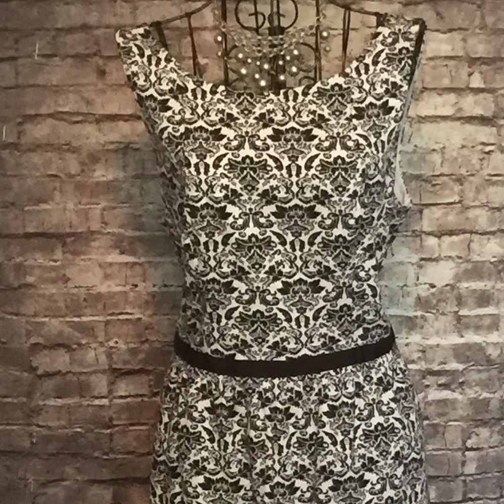 Ann Taylor Loft Black & off white dress